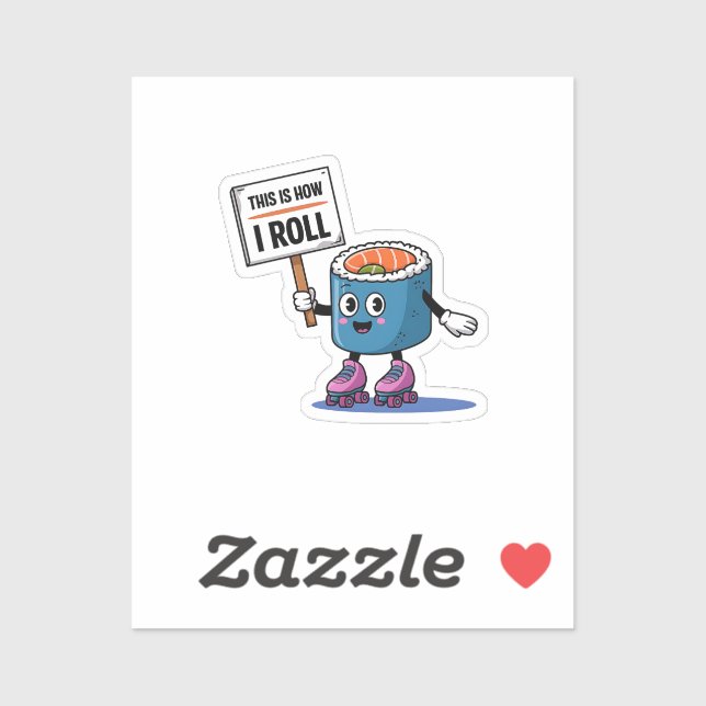 Roligt Kawaii Sushi Rullande Klistermärken (Ark)