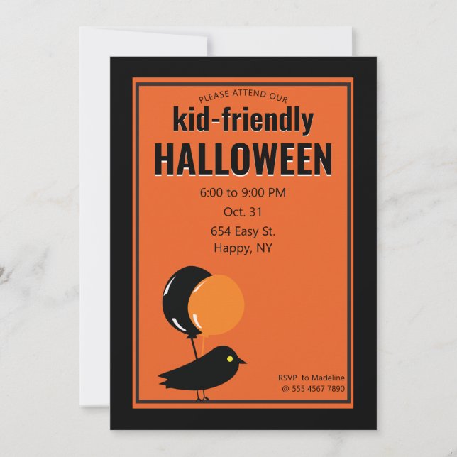 Roligt Kid-Friendly Halloween fest Bargain-värde Inbjudningar (Framsida)