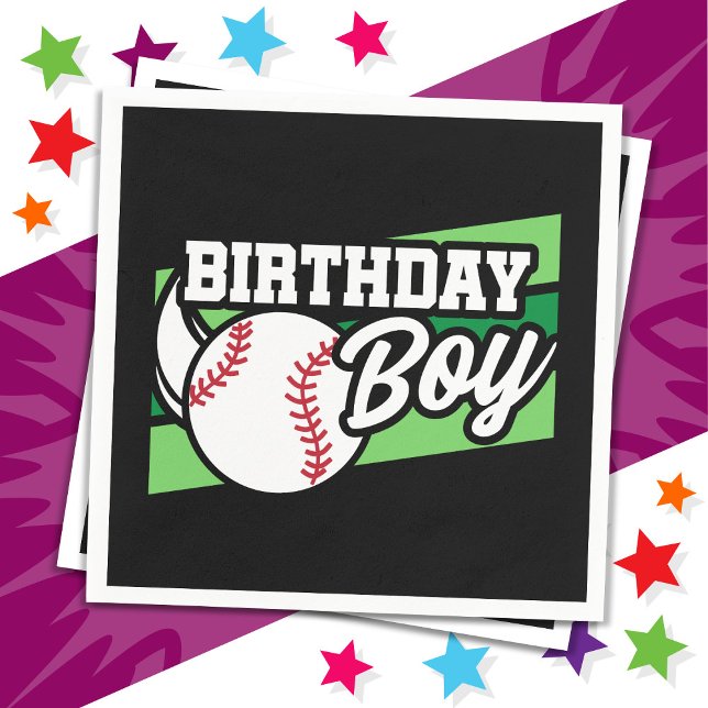 Roligt Kids Baseball Party Home Springa Birthday B Pappersservett (Skapare uppladdad)