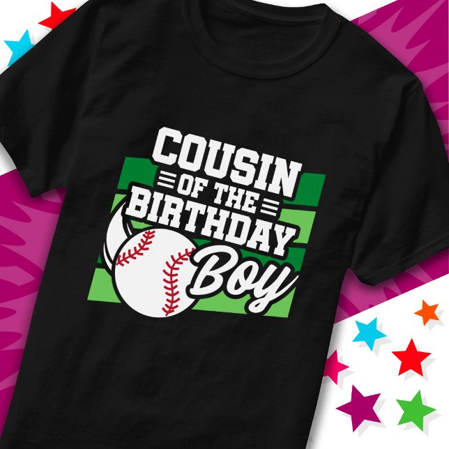 Roligt Kids Baseball Party-kusin i födelsedagspojk T Shirt (Skapare uppladdad)