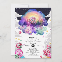 Roligt Kids Candyland Birthday Inbjudningar