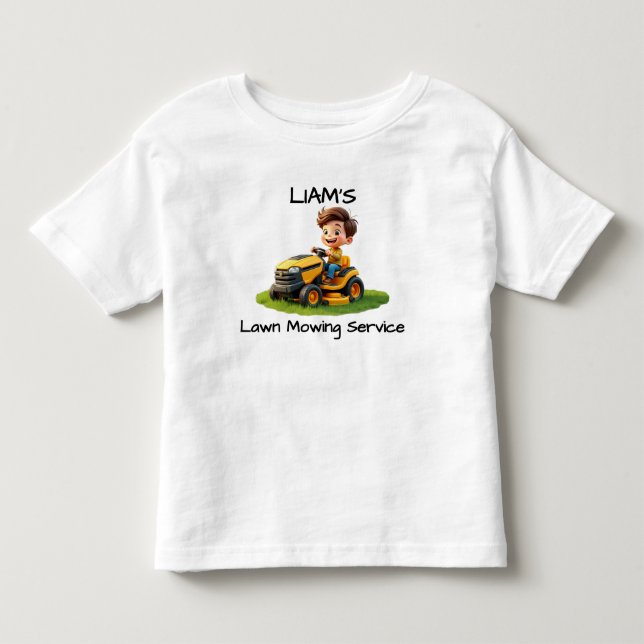 Roligt Kids Gräsmatta Mower T-Shirt eller Bodykost (Framsida)