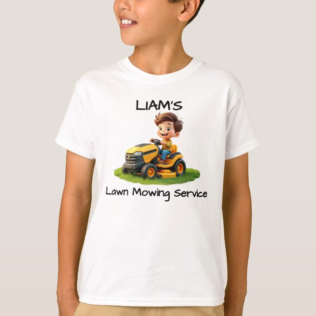 Roligt Kids Gräsmatta Mower T-Shirt eller Hoodie (Framsida)