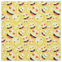 Roligt Kids Gult Smiling Emoji Ansikte Mönster