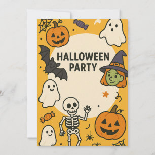 Roligt Kids Halloween fest Inbjudningar