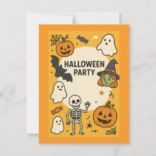 Roligt Kids Halloween fest Vykort