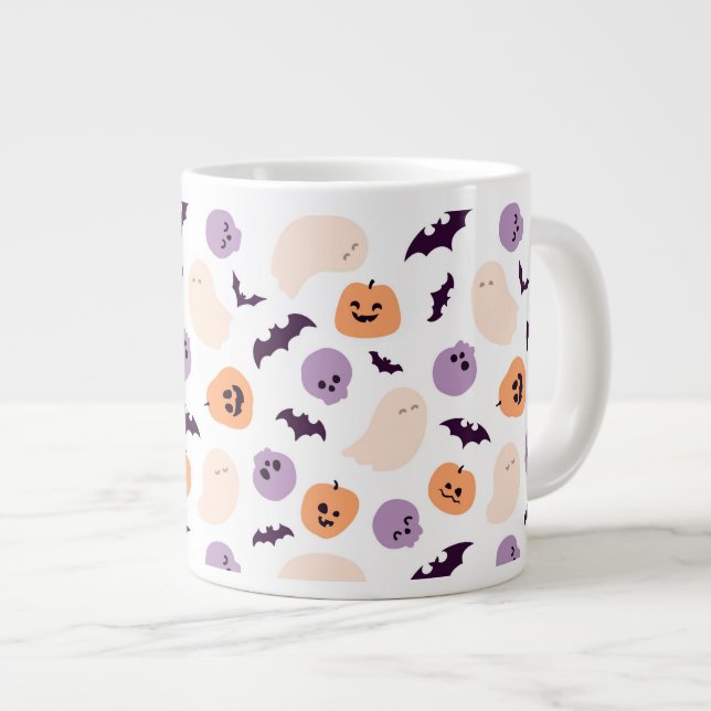 Roligt Kids Halloween Mönster Jumbo Mugg (Framsida höger)