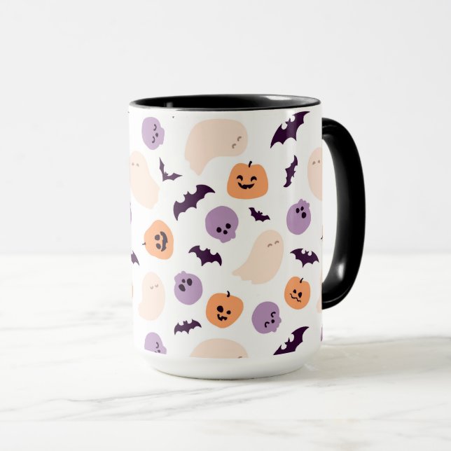 Roligt Kids Halloween Mönster Mugg (Framsida höger)