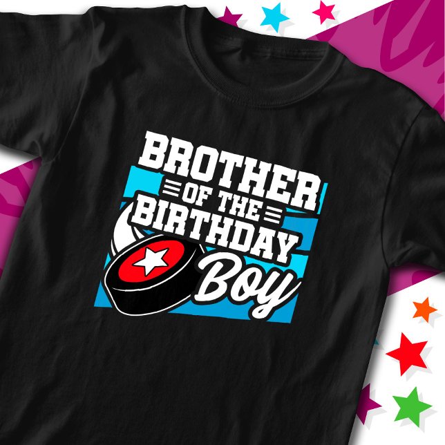 Roligt Kids Hockey Party Brother of the Birthday B T Shirt (Skapare uppladdad)