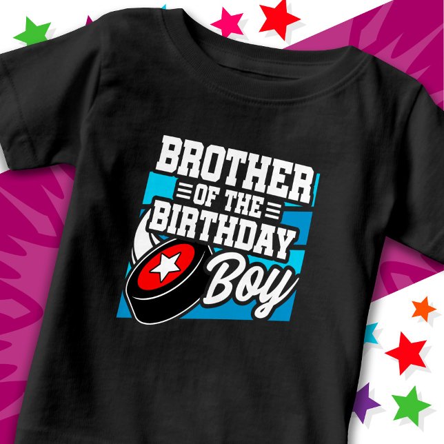 Roligt Kids Hockey Party Brother of the Birthday B T Shirt (Skapare uppladdad)