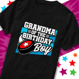Roligt Kids Hockey Party Grandma of the Birthday B T Shirt