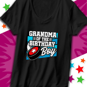 Roligt Kids Hockey Party Grandma of the Birthday B T Shirt