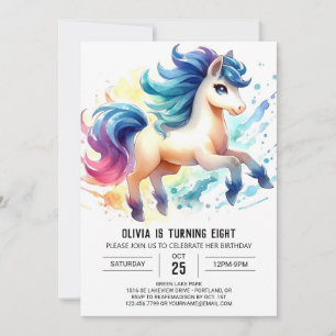 Roligt Kids Horse Birthday Inbjudningar