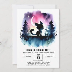 Roligt Kids Kat Birthday Inbjudningar