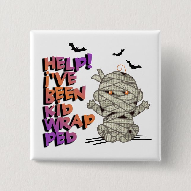 Roligt Kidwrapped-mumie-barn Orange ID683 Knapp (Framsida)
