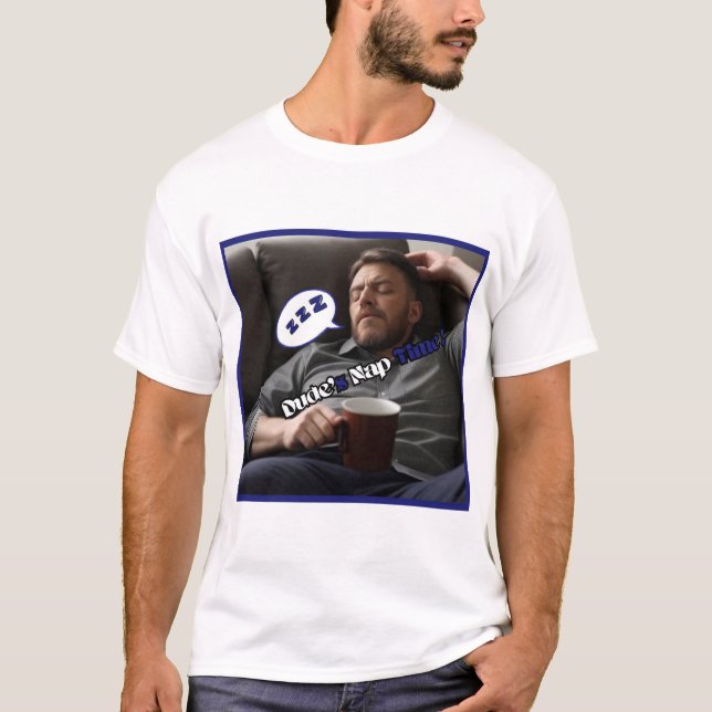 Roligt-killens Nap Time White Kort-Sleeve T-Shirt (Framsida)