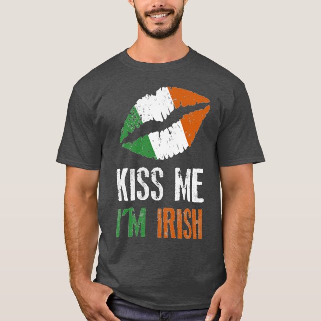 Roligt Kiss Me jag är Irish färg St patrick's day T Shirt (Framsida)