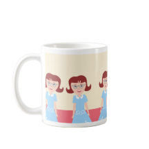 Roligt Kitschy Fifties Gal Cute Retro Illustration