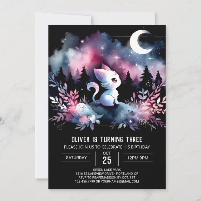 Roligt Kitten Cat Birthday Inbjudningar (Framsida)