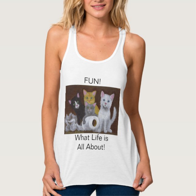 Roligt Kittens Tanktop Linne Med Racerback (Framsida)