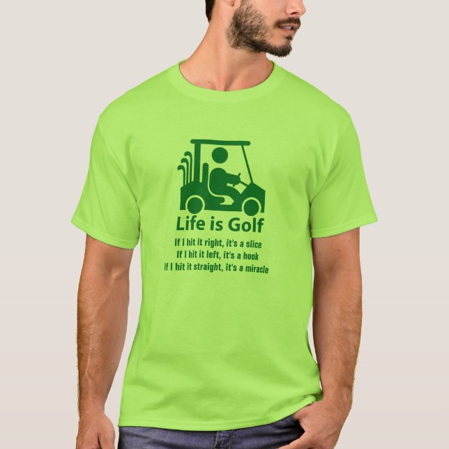 Roligt klartecken för golfare för Golfvagn - grön Tee Shirt (Framsida)