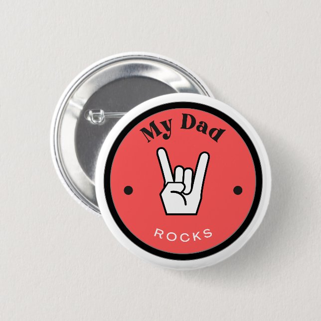 Roligt! Knapp - Mitt Pappa STEN! (Framsida & baksida)