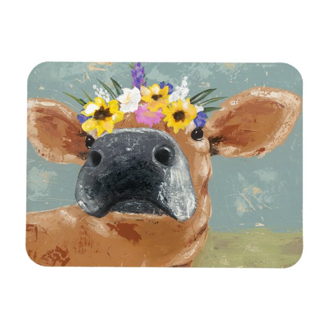 Roligt - Kö med blomma Krona Magnet (Horisontell)