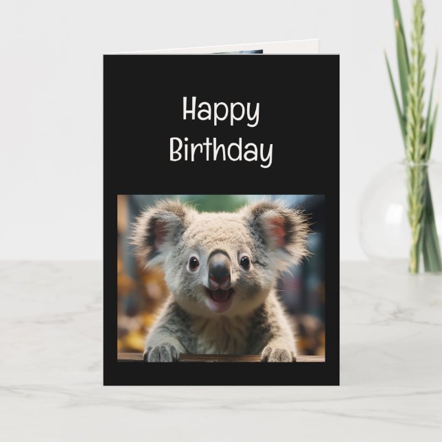 Roligt Koala Bear Koala-tea Birthday Animal Humor Kort (Framsida)