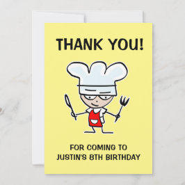 Roligt kök för barn Födelsedagsfest tackkort Tack Kort
