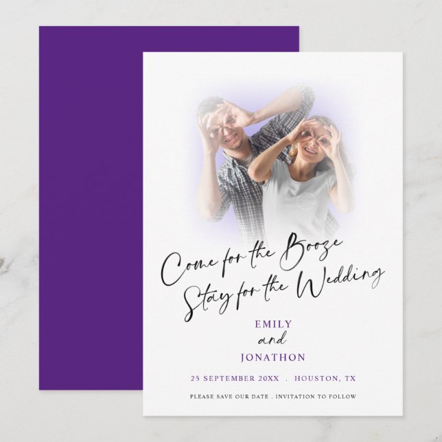 Roligt Kom för Sprit fotot Lila Spara datum Datumet (Fram/baksida)