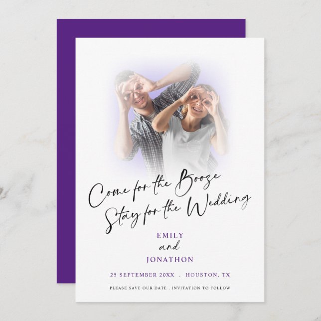 Roligt Kom för Sprit fotot Lila Spara datum Spara Datumet (Fram/baksida)