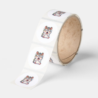 Roligt komiskt chockad Chibi Hamster Meme Klisterm Runt Klistermärke