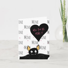 Roligt "Kommer du att vara min?" Fladdermus Kärlek Helgkort