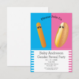 Roligt Könsrevealing 🌭 Dansande Korv Baby Shower Inbjudningar