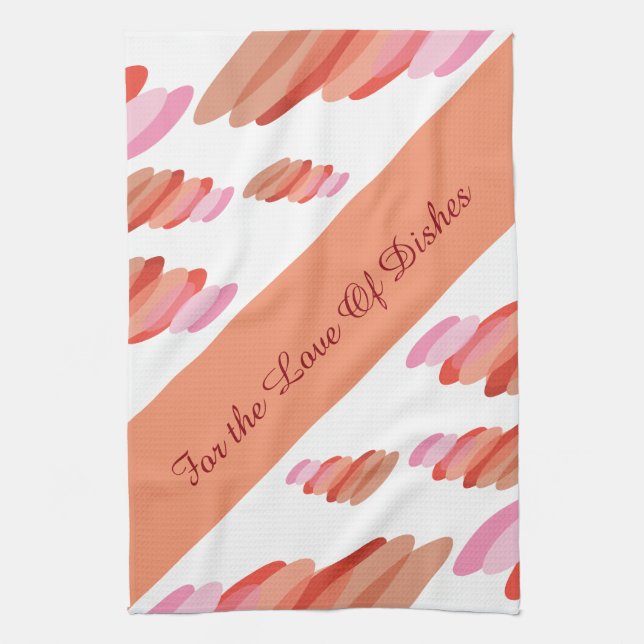 Roligt korallpersika modern handduk kökshandduk (Vertikal)