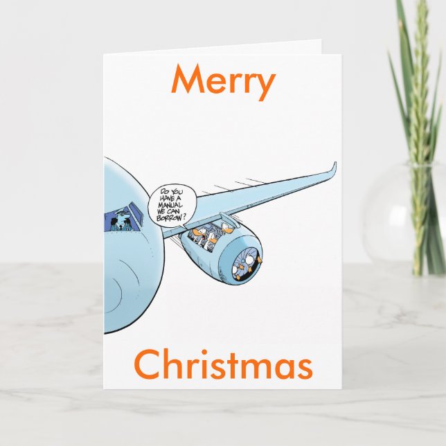 Roligt kort för flygtecknadgod jul (Framsida)