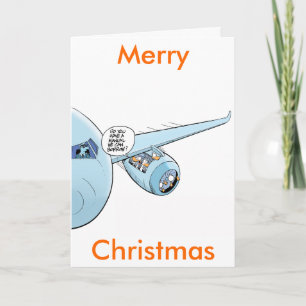 Roligt kort för flygtecknadgod jul
