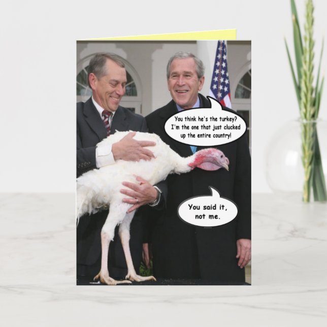 Roligt kort för George Bush thanksgivinghälsning (Framsida)