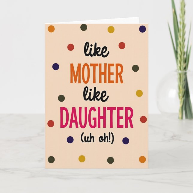Roligt kort för mamma och dotter (Framsida)