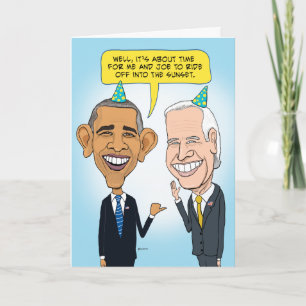 Roligt kort för Obama och Biden avskedfödelsedag