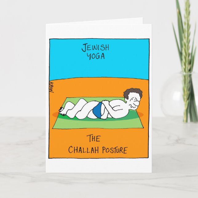 Roligt kort för Rosh Hashanah - judisk Yoga (Framsida)