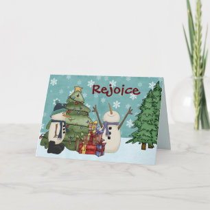 Roligt kort för snögubbejulhälsning