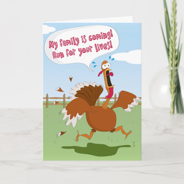 Roligt kort för thanksgivingdaghälsning (Framsida)