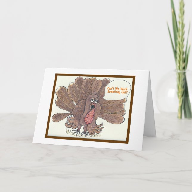 Roligt kort för Turkiet thanksgivinghälsning (Framsida)