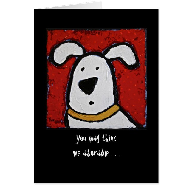 Roligt kort med hunden och änglar (Framsidan)