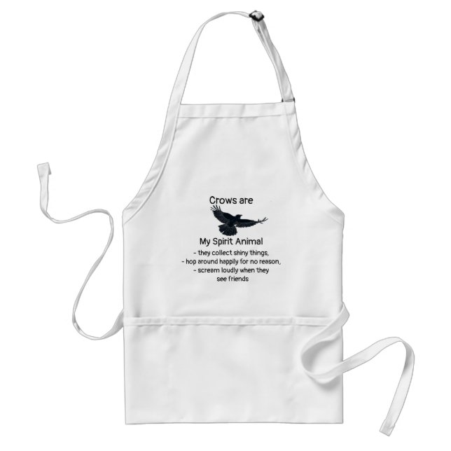 Roligt Kråka Bird Spirit Animal Humor Quote Totem Förkläde (Framsidan)