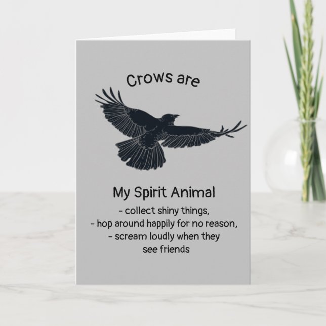 Roligt Kråka Bird Spirit Animal Humor Quote Totem  Kort (Framsida)