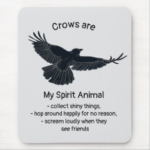 Roligt Kråka Bird Spirit Animal Humor Quote Totem Musmatta