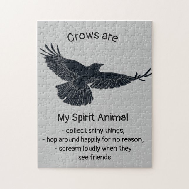 Roligt Kråka Bird Spirit Animal Humor Quote Totem Pussel (Vertikal)