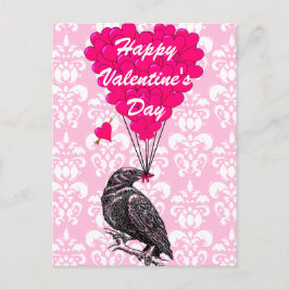 Roligt kråka kärlek Valentineser i hjärtat Helg Vykort